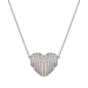 Explore Heart Pendant White & Gold Necklace